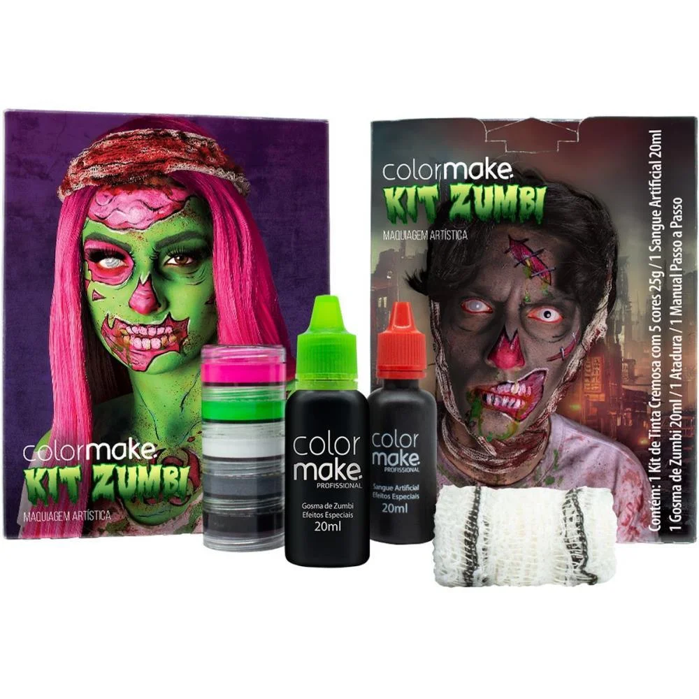 PINTURA FACIAL KIT EFEITOS ESPECIAIS ZUMBI COLORMAKE (KIT) - imagem 7