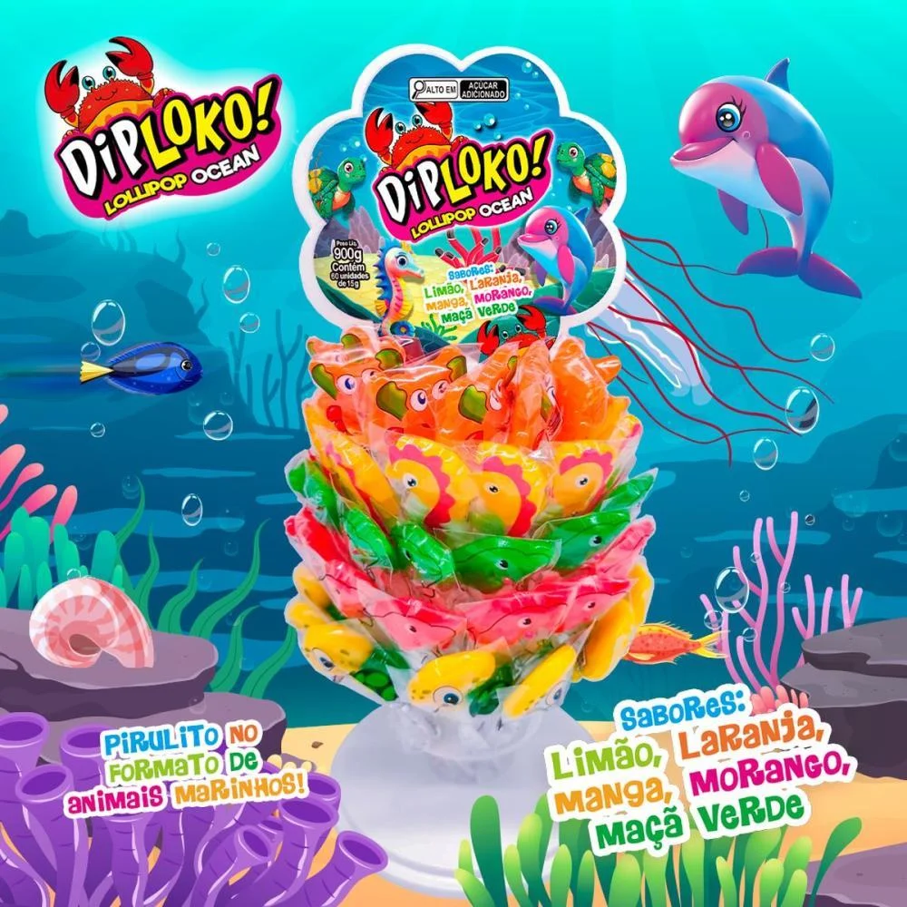 DOCE DIP LOKO LOLLIPOP OCEANO DANILLA FOODS (DP.C/60) - imagem 4