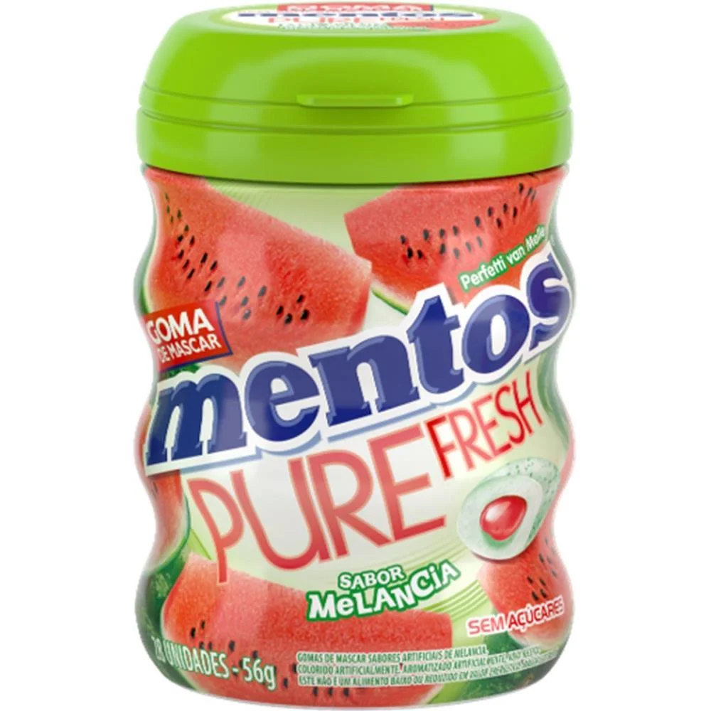 GOMA DE MASCAR MENTOS FRESH MELANCIA 56G 28 G PERFETTI VAN MELLE (DP.C/06) - imagem 3