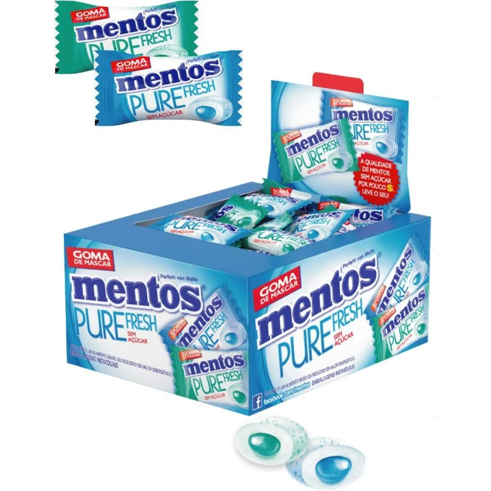 GOMA DE MASCAR MENTOS PURE FRESH MINT 2G PERFETTI VAN MELLE (DP.C/60) - imagem 2