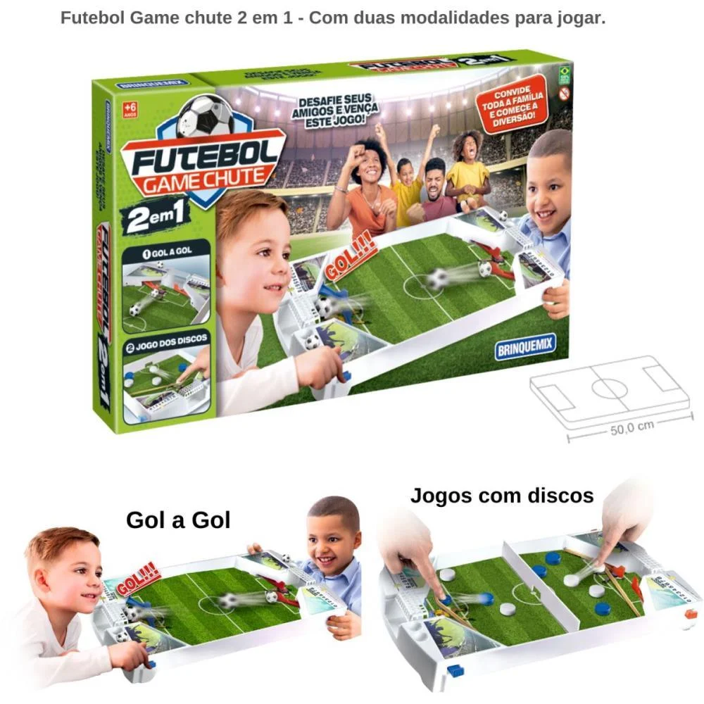 FUTEBOL DE BOTAO FUTEBOL GAME CHUTE 2EM1 52X52C BRINQUEMIX (UNIDADE) - imagem 4