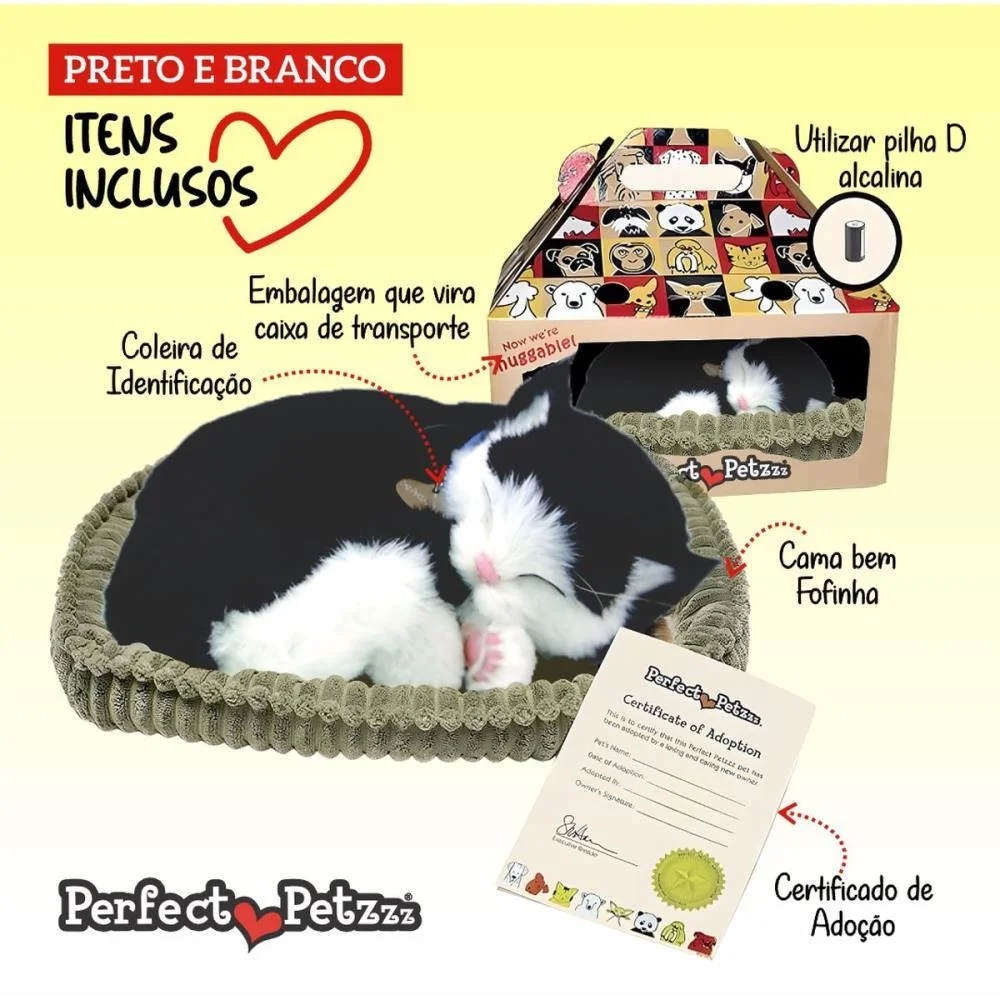 PERFECT PETZZZ FILHOTE GATO BLACK E WHITE SHORTHAIR IMEX (UNIDADE) - imagem 4