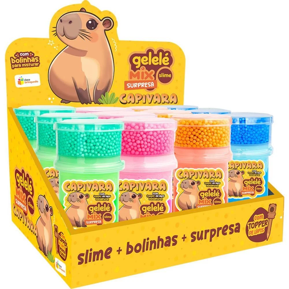 SLIME GELELE MIX SURPRESA CAPIVARA DOCE BRINQUEDO (DP.C/12) - imagem 2