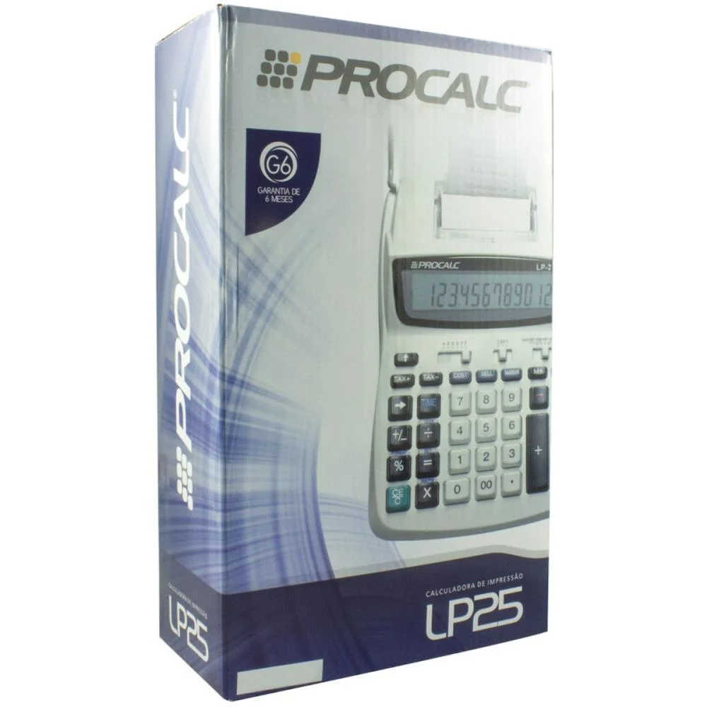 CALCULADORA DE IMPRESSAO 12 DIG. BOB.58MM/4PILHAS BIV PROCALC (UNIDADE) - imagem 5