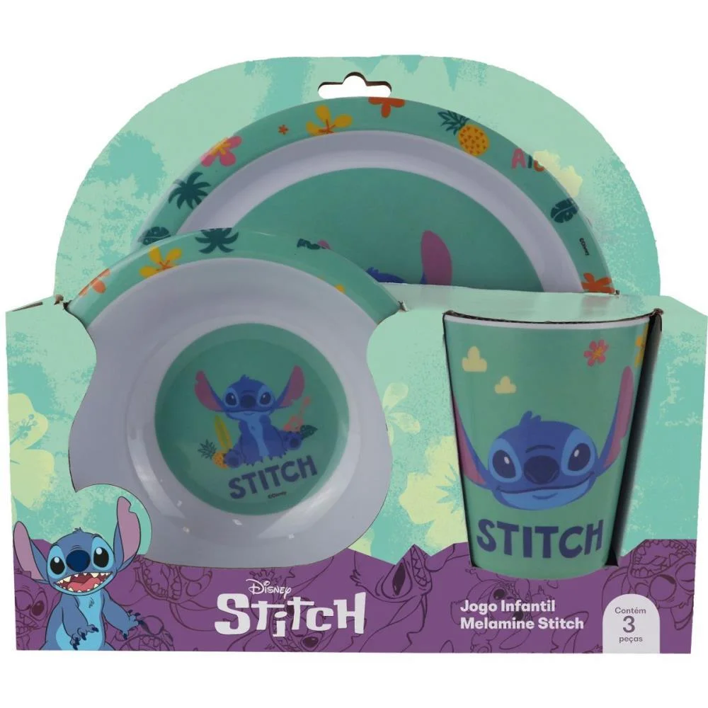 KIT ALIMENTACAO STITCH PRATO+BOWL+COPO YANGZI (KIT) - imagem 2