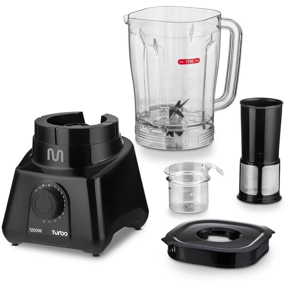 LIQUIDIFICADOR TURBO 1200W 12VEL 127V PRETO MULTI (UNIDADE) - imagem 4