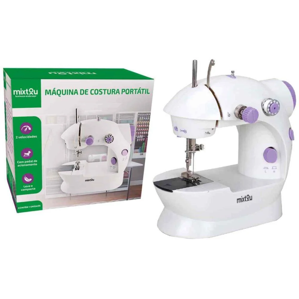 MAQUINA DE COSTURA PORTATIL MINI C/PEDAL 110V/220 SANTANA CENTRO (UNIDADE) - imagem 2