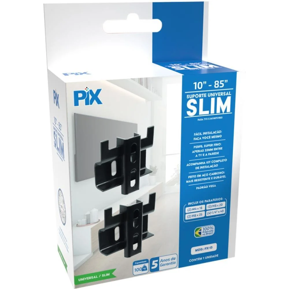 SUPORTE UNIVERSAL SLIM TV LED/LCD 10 A 85POL SANTANA CENTRO (UNIDADE) - imagem 4