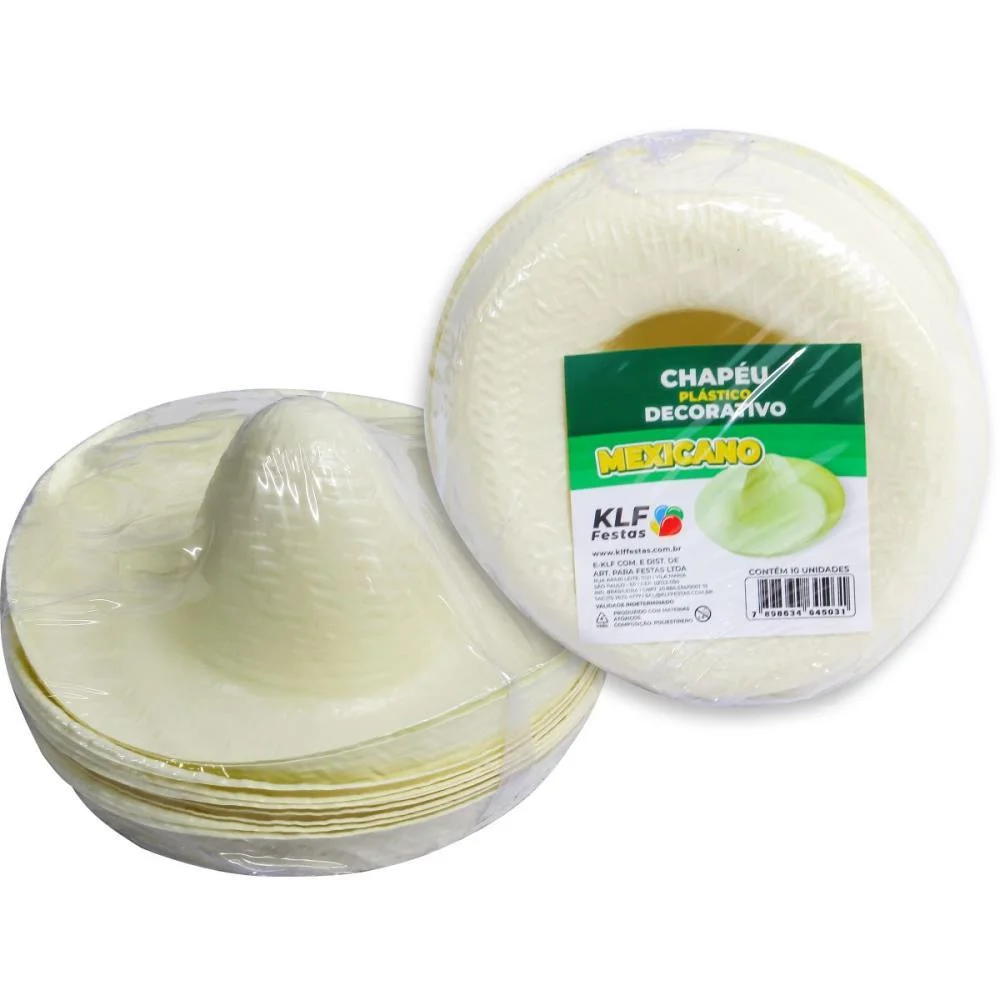 CHAPEU JUNINO PLASTICO MEXICANO KLF FESTAS (PCT.C/10) - imagem 3