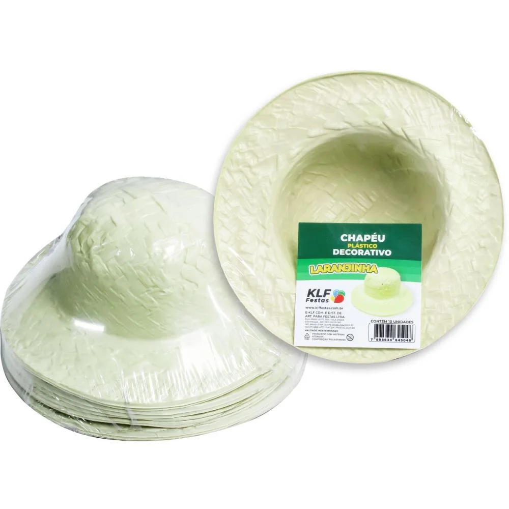 CHAPEU JUNINO PLASTICO LARANJINHA KLF FESTAS (PCT.C/10) - imagem 3