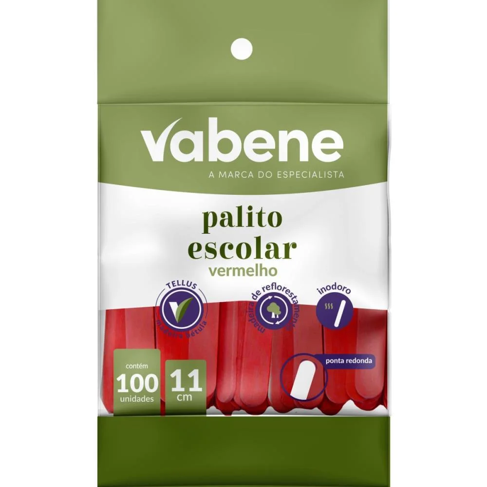 PALITO DE MADEIRA P/SORVETE PONTA REDONDA VERM. VABENE (PCT.C/100) - imagem 2