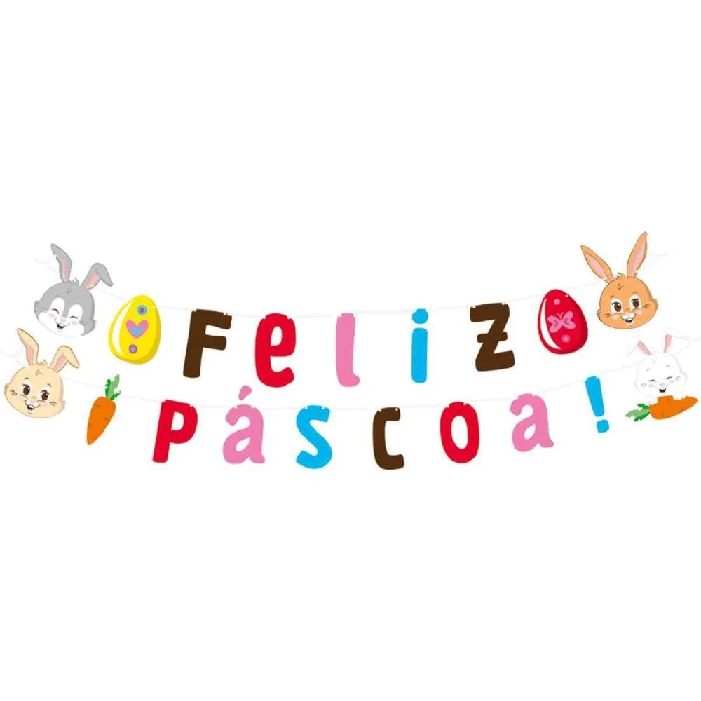 FAIXA DECORATIVA PASCOA DIVERTIDA 1,60MX23CM FESTCOLOR (UNIDADE) - imagem 3