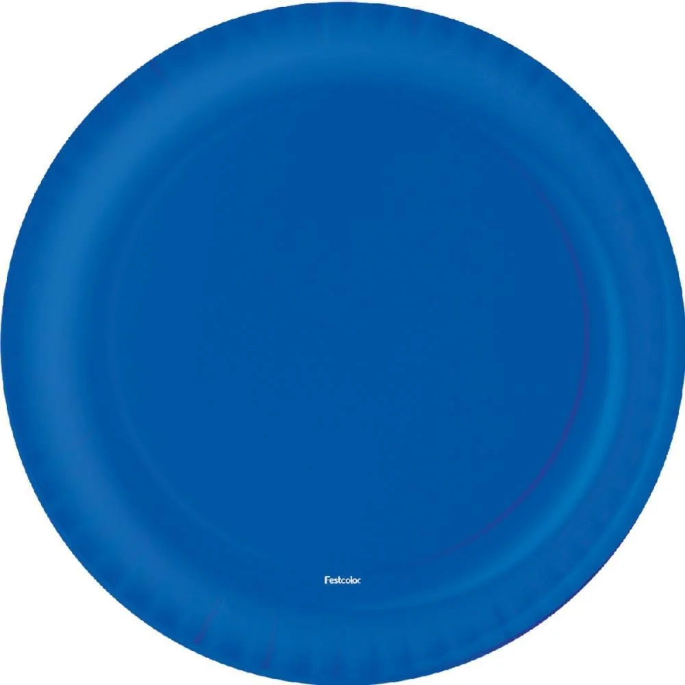 PRATO DESCARTAVEL DE PAPEL REDONDO AZUL ESCURO FESTCOLOR (PCT.C/08) - imagem 3