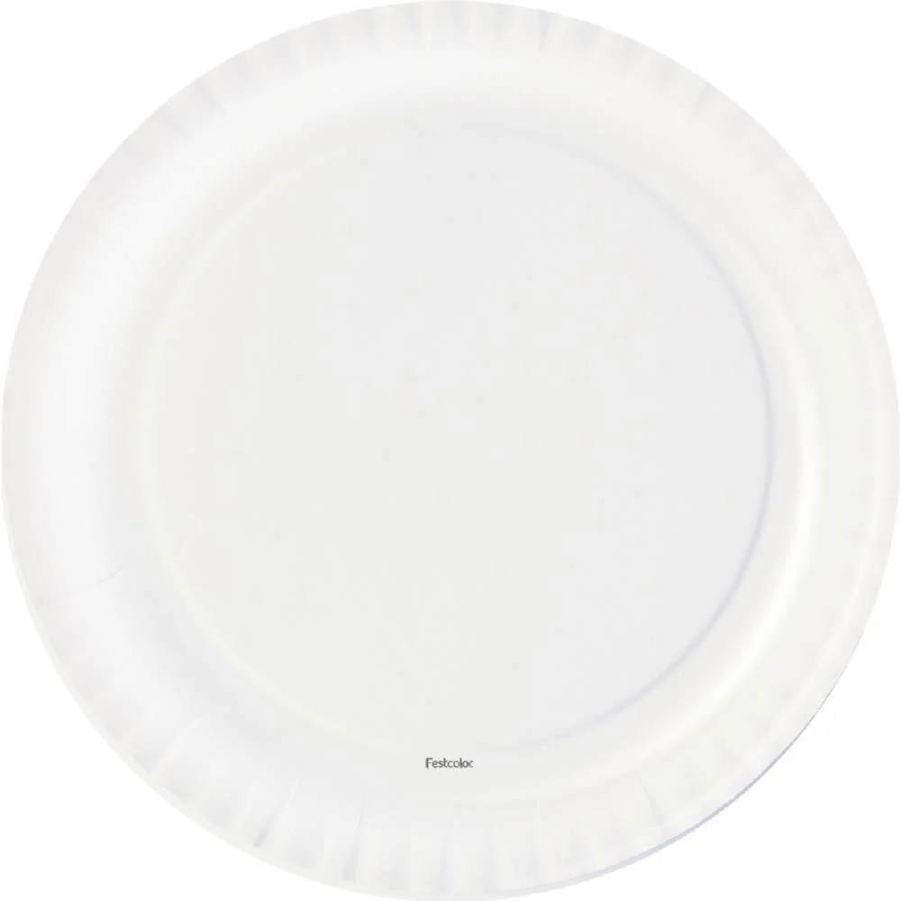 PRATO DESCARTAVEL DE PAPEL REDONDO BRANCO FESTCOLOR (PCT.C/08) - imagem 3