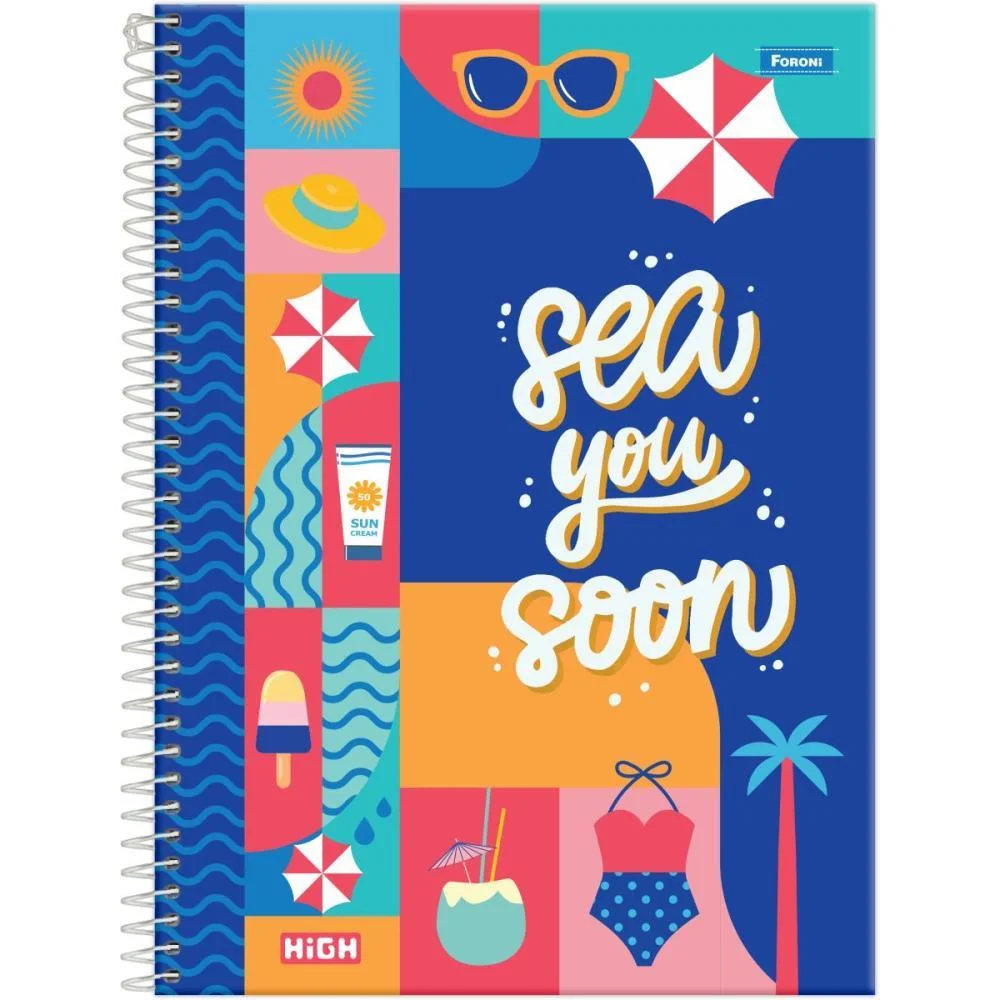 CADERNO 12X1 CAPA DURA HIGH FEMININO 192F FORONI (PCT.C/04) - imagem 6