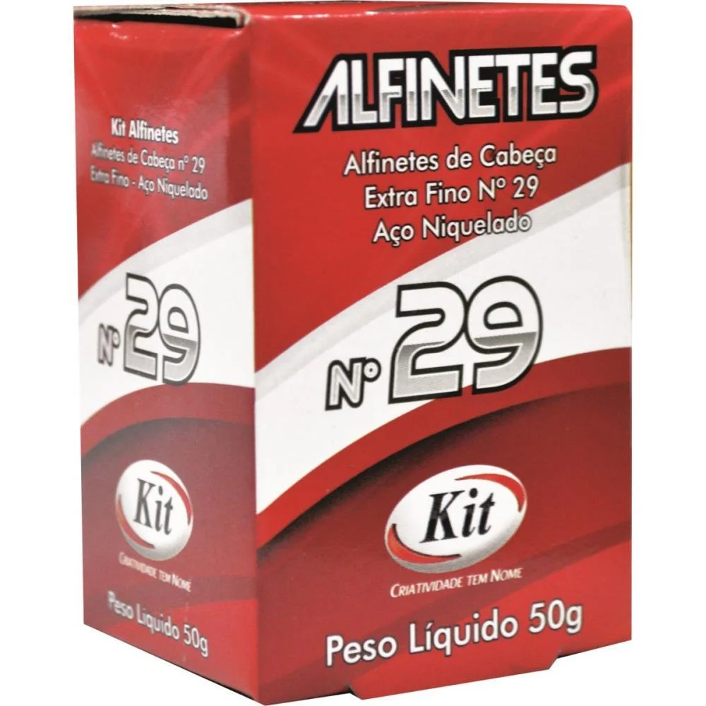 ALFINETE COSTURA N.29 ACO NIQUELADO 50G. KIT (CAIXA) - imagem 2