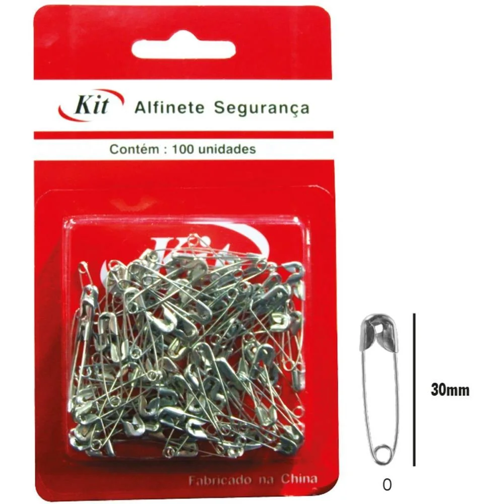 ALFINETE SEGURANCA N.0 ACO NIQUELADO KIT (CT.C/100) - imagem 2