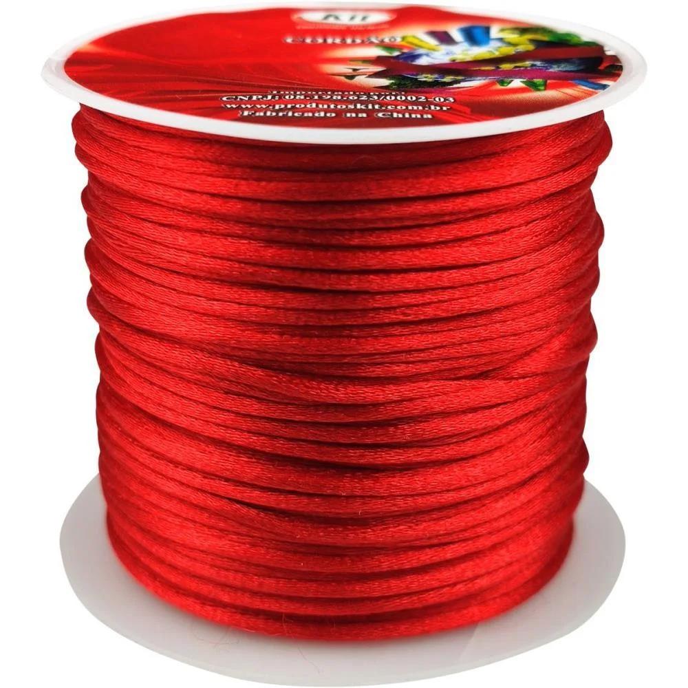CORDAO CETIM 1MM VERMELHO C/20M. KIT (ROLO) - imagem 3