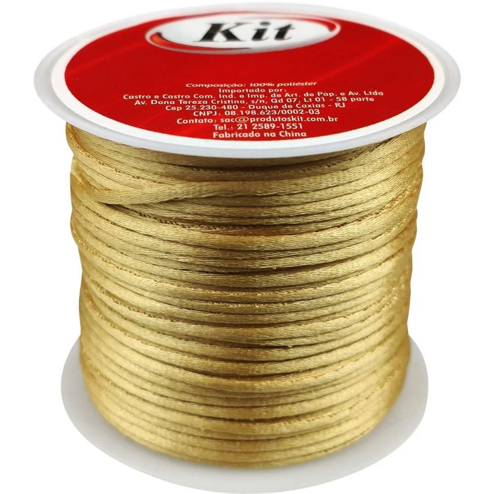 CORDAO CETIM 1MM OURO C/20M. KIT (ROLO) - imagem 3