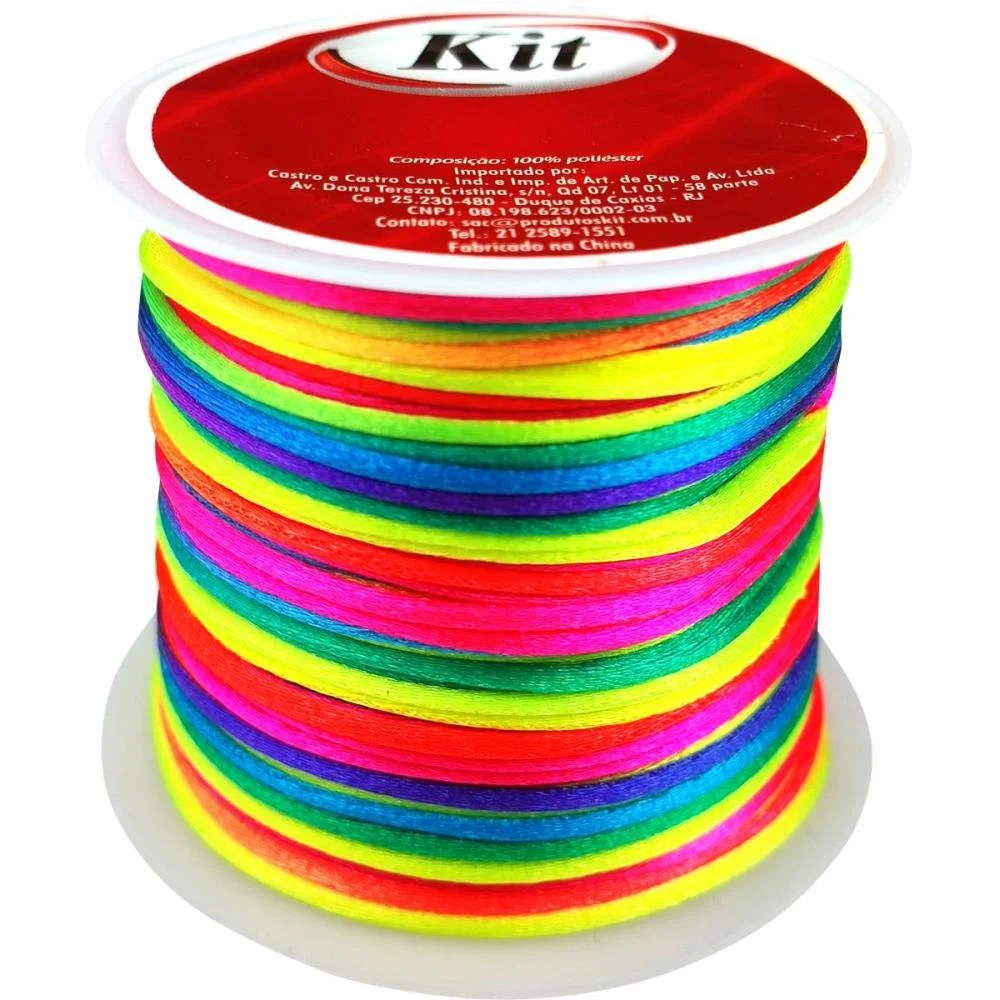 CORDAO CETIM 1MM MULTICOLOR 1 C/20M. KIT (ROLO) - imagem 2