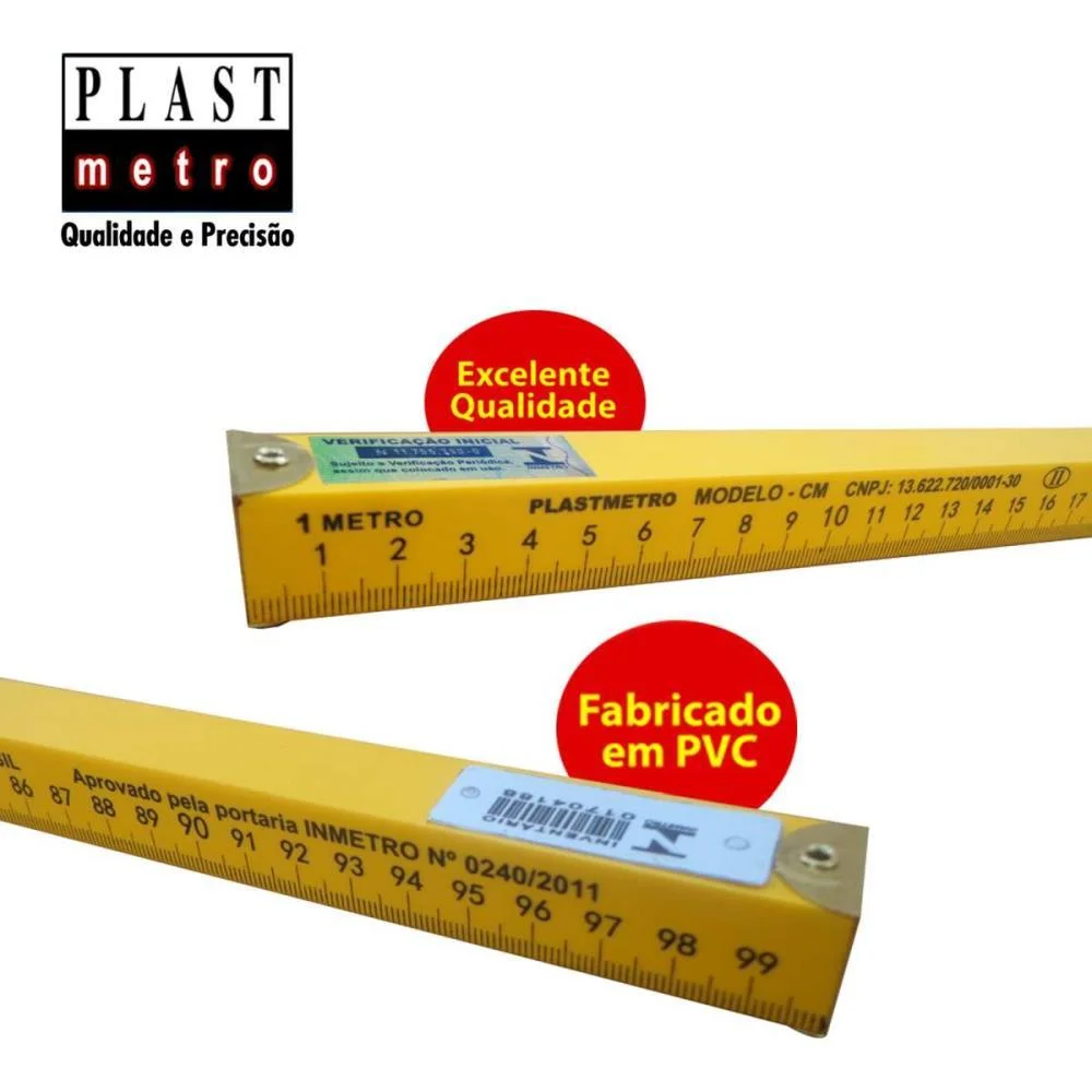METRO P/BALCAO PVC AMARELO PLASTMETRO (UNIDADE) - imagem 2