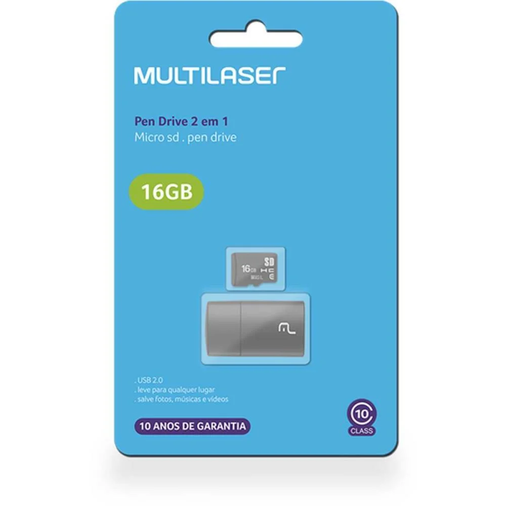 CARTAO DE MEMORIA KIT 2 EM 1 16G MICRO SD/ADAPT. MULTI (UNIDADE) - imagem 4