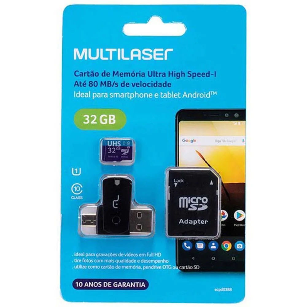 CARTAO DE MEMORIA KIT 3 EM 1 32GB 10 CLASS MULTI (UNIDADE) - imagem 3