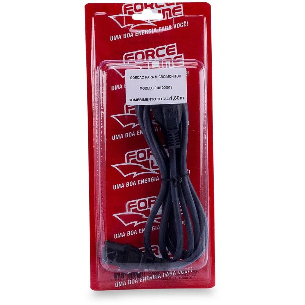 CABO DE FORCA TRIPOLAR 1,80M P/ PC / MONITOR FORCE LINE (UNIDADE) - imagem 3