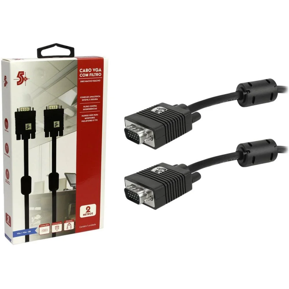 CABO DE VIDEO VGA MACHO/VGA MACHO FILTRO 2M. SANTANA CENTRO (UNIDADE) - imagem 4