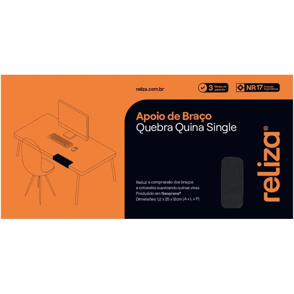 DESCANSO ERGONOMICO QUEBRA QUINA CONFORT SINGLE PT RELIZA (UNIDADE) - imagem 3