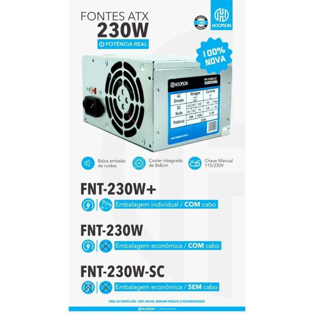 FONTE DE ALIMENTACAO 230W HOOPSON MERCORIENTAL (UNIDADE) - imagem 3