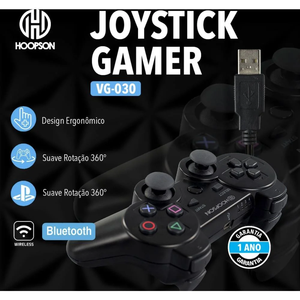 CONTROLE PARA JOGO DUAL SHOCK PS3 S/FIO BLUET. PT MERCORIENTAL (UNIDADE) - imagem 4