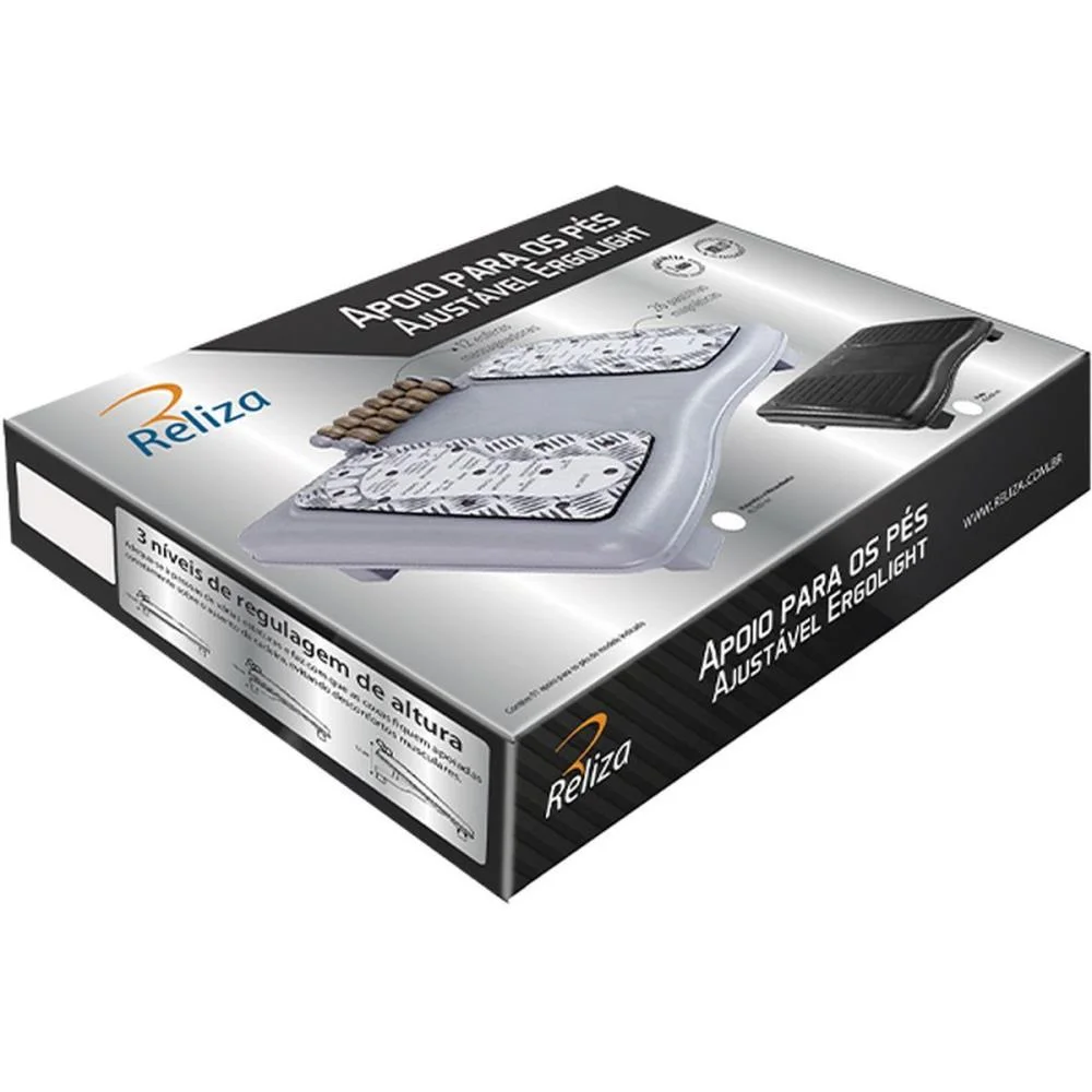 SUPORTE ERGONOMICO P/PES ERGOLIGHT PRETO RELIZA (UNIDADE) - imagem 4