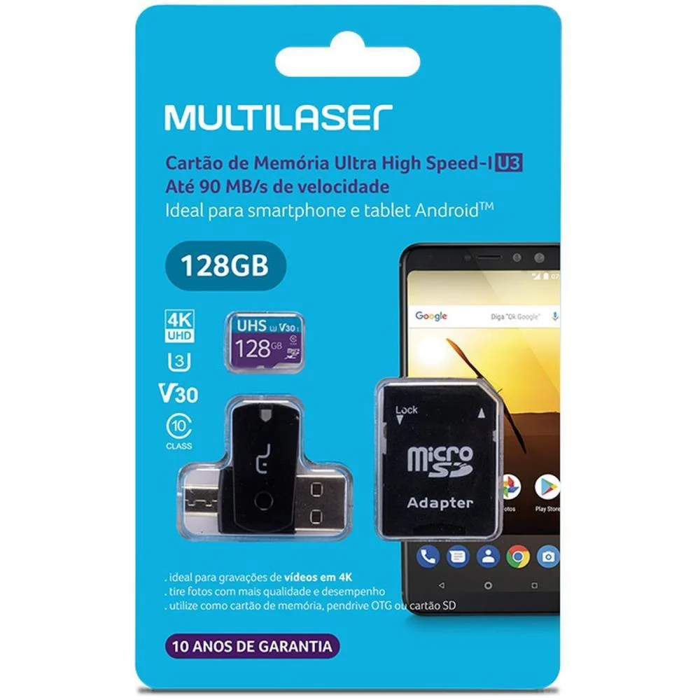 PEN DRIVE USB KIT 3 EM 1 128G MICRO SD/ADAPT MULTI (UNIDADE) - imagem 4