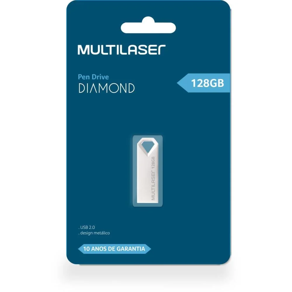 PEN DRIVE USB DIAMOND METALICO 128GB MULTI (UNIDADE) - imagem 4