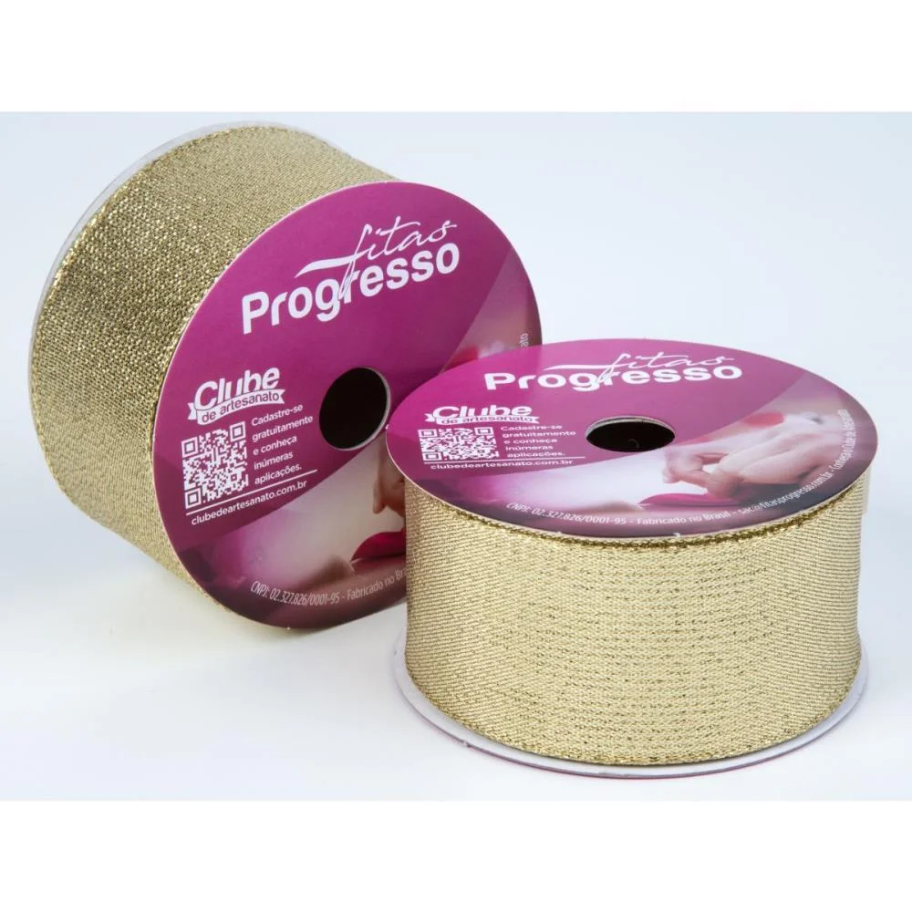 FITA METALIZADA 38MM 10M. OURO ARAMADA FITAS PROGRESSO (UNIDADE) - imagem 3