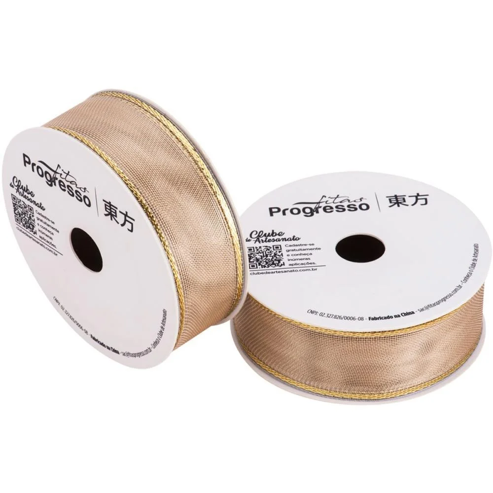 FITA METALIZADA 15MM 10M. OURO ARAMADA FITAS PROGRESSO (UNIDADE) - imagem 2