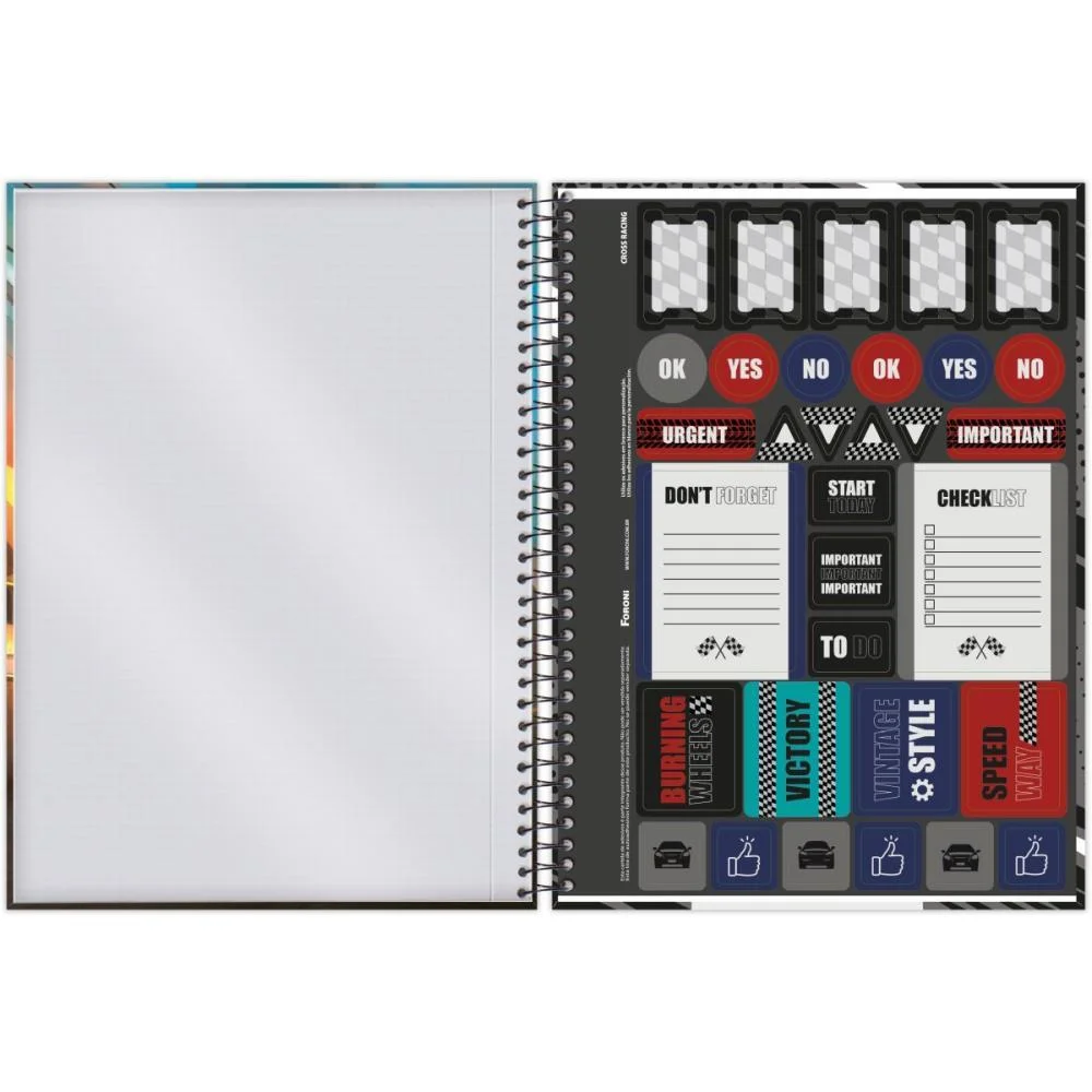 CADERNO 15X1 CAPA DURA CROSS RACING 240F FORONI (PCT.C/02) - imagem 6