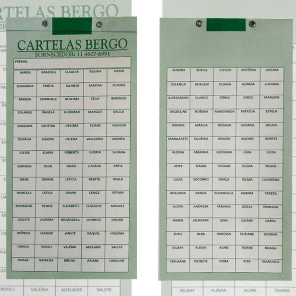 CARTELA DE RIFA C/150 NOMES PCT.C/50 CARTELAS GRAFICA GUERRA (PACOTE) - imagem 3