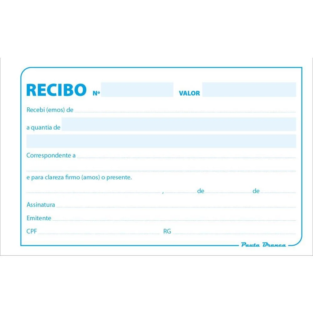 IMPRESSO RECIBO COMERCIAL S/CANHOTO 50F 139X88 PAUTA BRANCA (PCT.C/20) - imagem 2