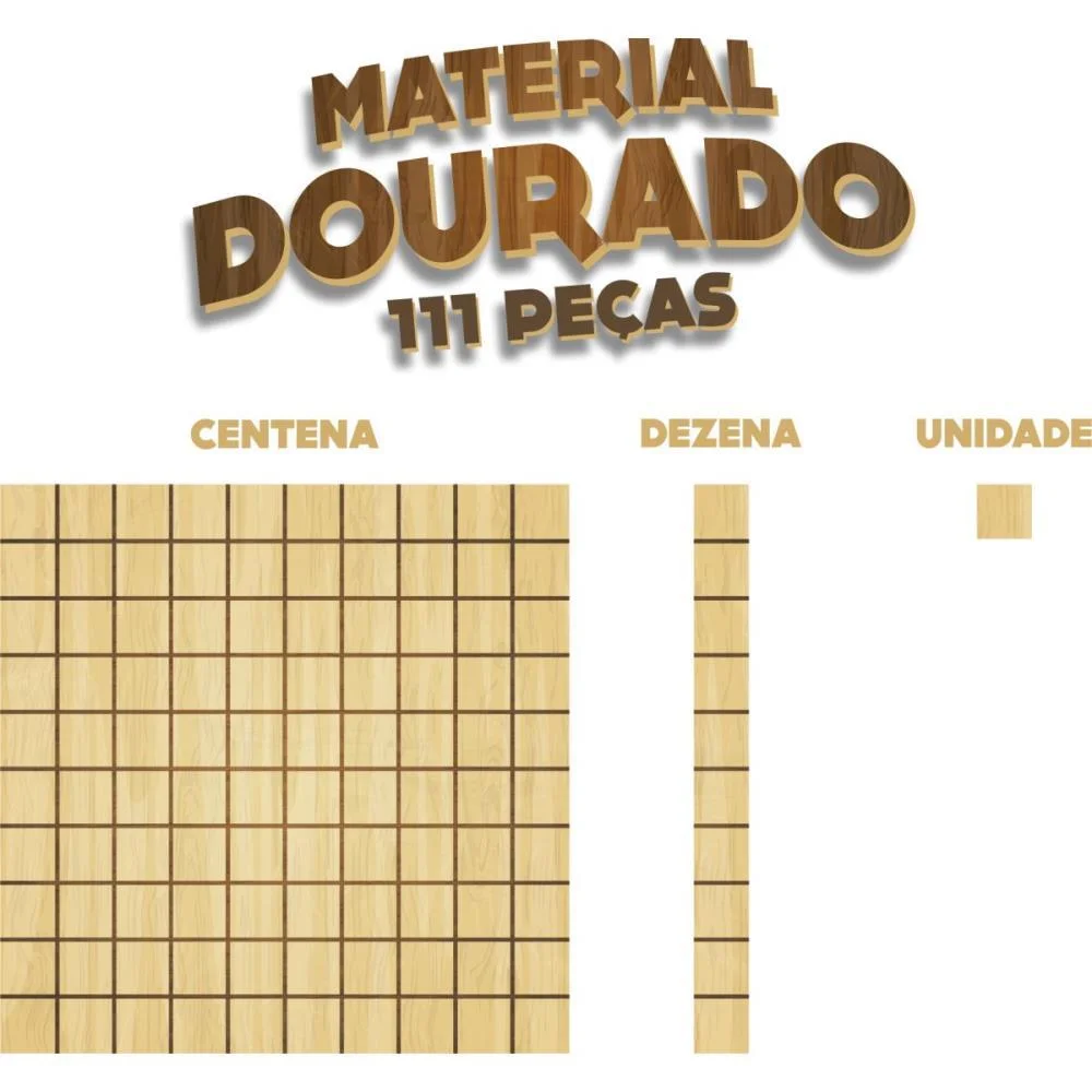 MATERIAL DOURADO MADEIRA C/111 PECAS AQUARELA BRINQUEDOS (UNIDADE) - imagem 3