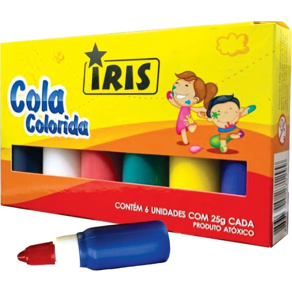 COLA COLORIDA IRIS 6 CORES 25G. IRIS (ESTOJO) - imagem 2