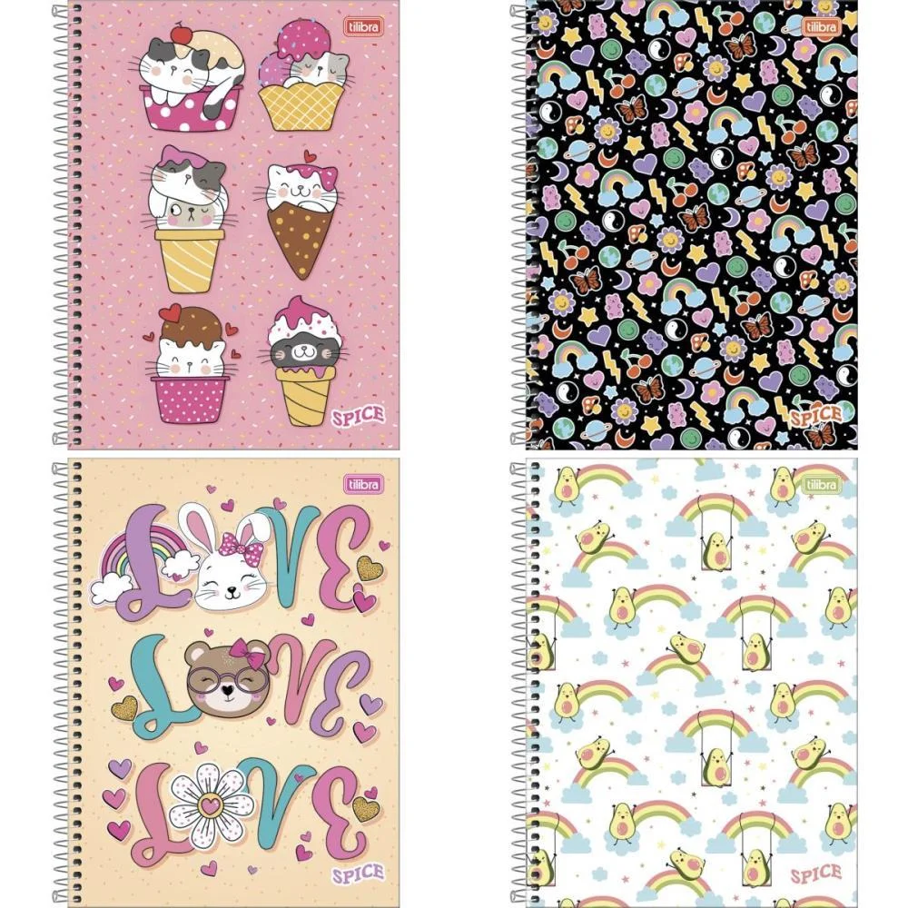 CADERNO 20X1 CAPA DURA SPICE FEMININO 320 FOLHAS TILIBRA (PCT.C/02) - imagem 3