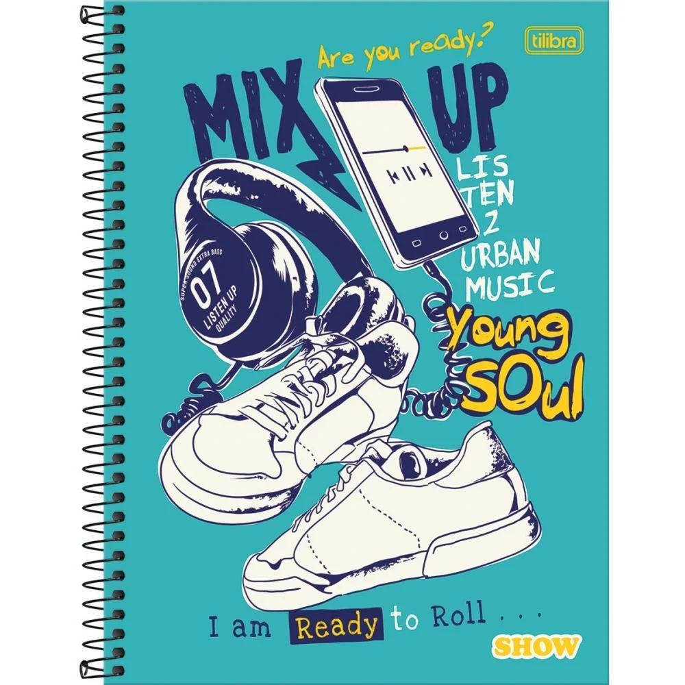 CADERNO 16X1 CAPA DURA SHOW 256FLS. MASCULINO TILIBRA (PCT.C/02) - imagem 7