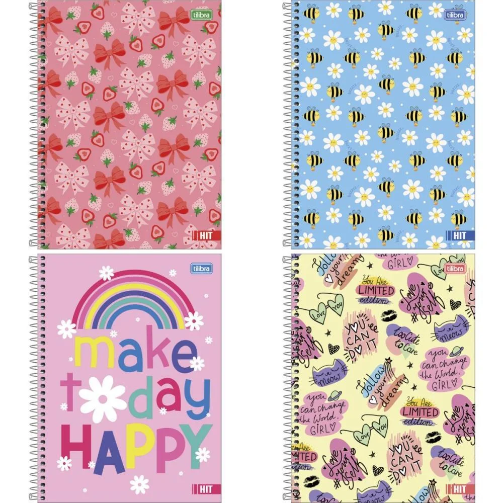 CADERNO 16X1 CAPA DURA HIT FEMININO 256FLS 50G. TILIBRA (PCT.C/02) - imagem 3
