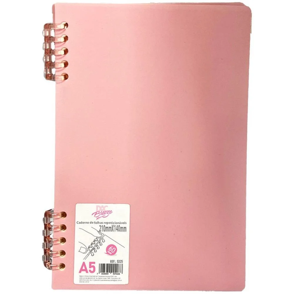CADERNO A5 ROSA BREEZE 60FLS. 14X21CM DAC (UNIDADE) - imagem 2