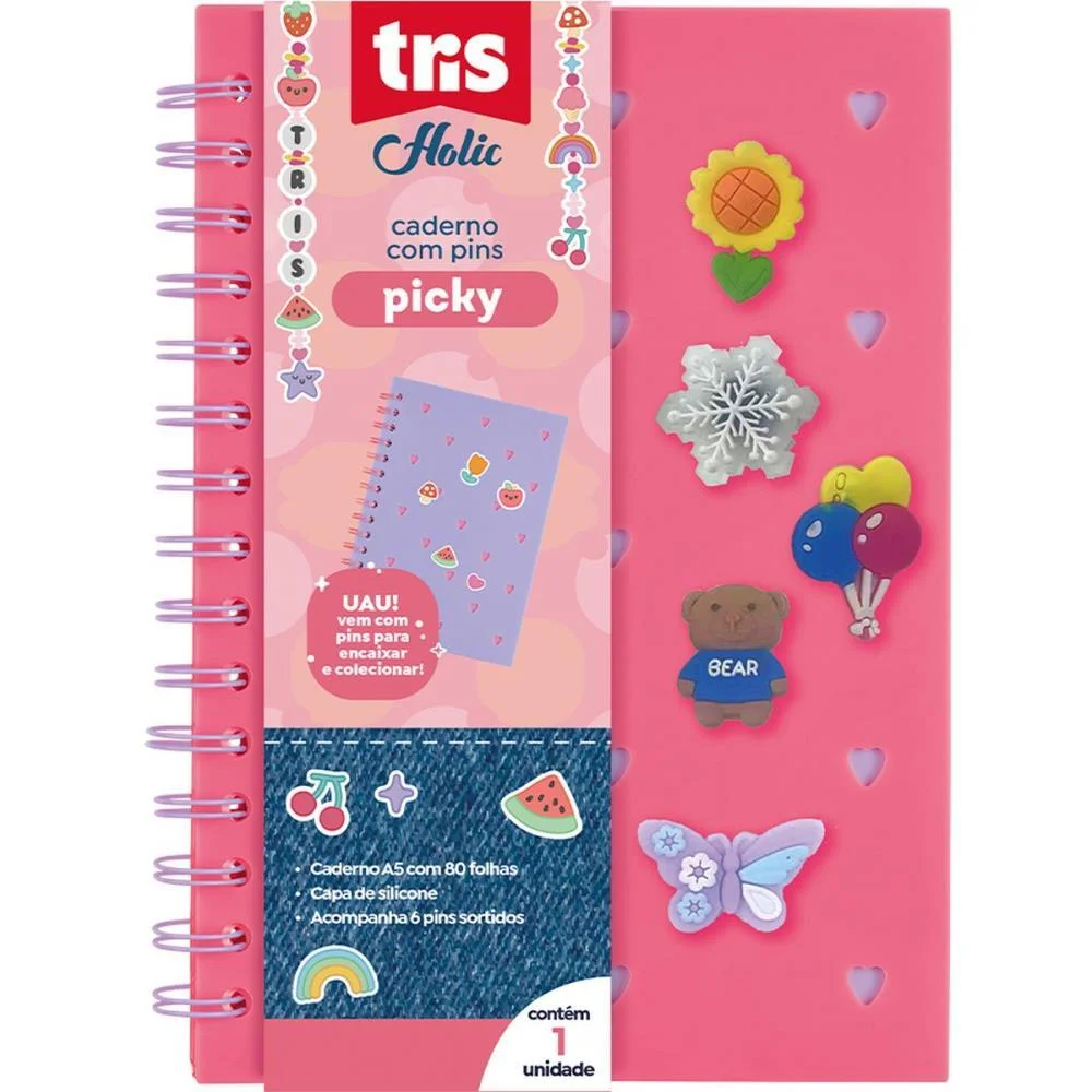 CADERNO A5 TRIS PICKY SILICONE 80FLS SUMMIT (UNIDADE) - imagem 2