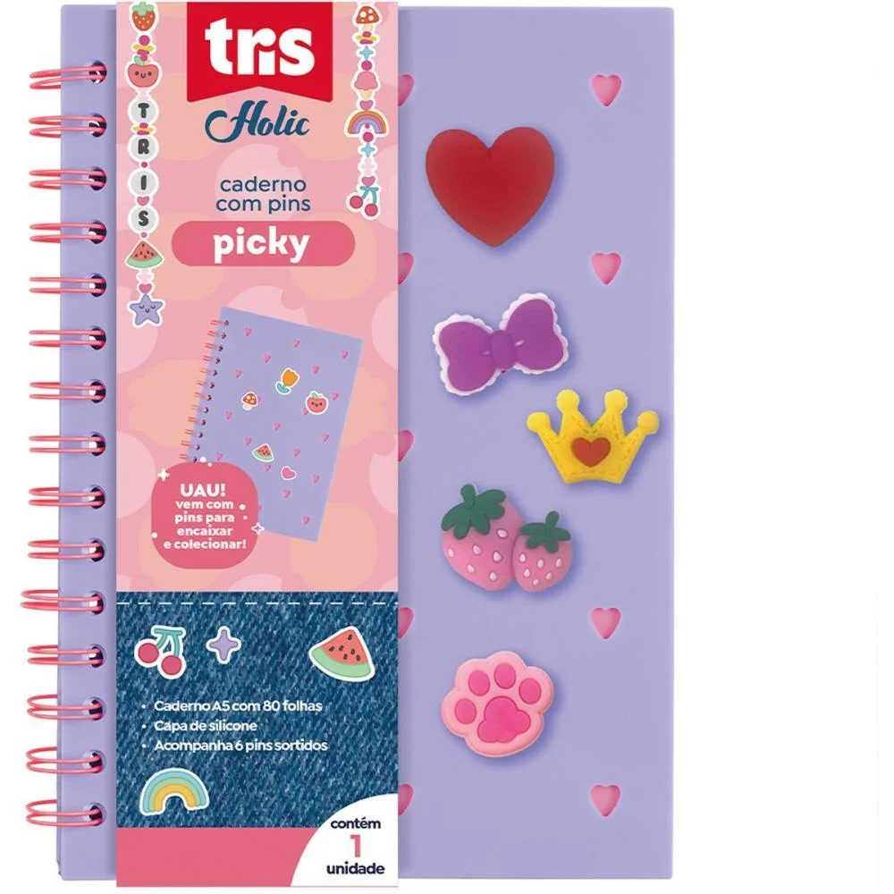 CADERNO A5 TRIS PICKY SILICONE 80FLS SUMMIT (UNIDADE) - imagem 3