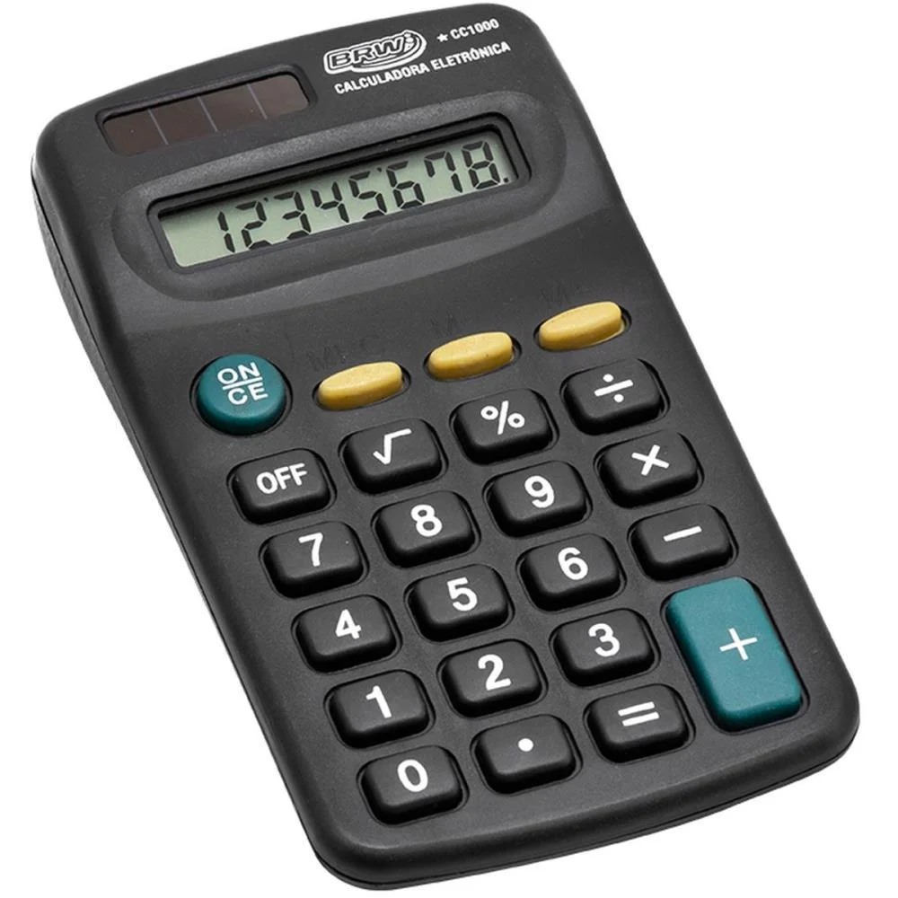 CALCULADORA DE BOLSO 8 DIG. 11,3X6,5X2,10CM PRETA BRW (UNIDADE) - imagem 3