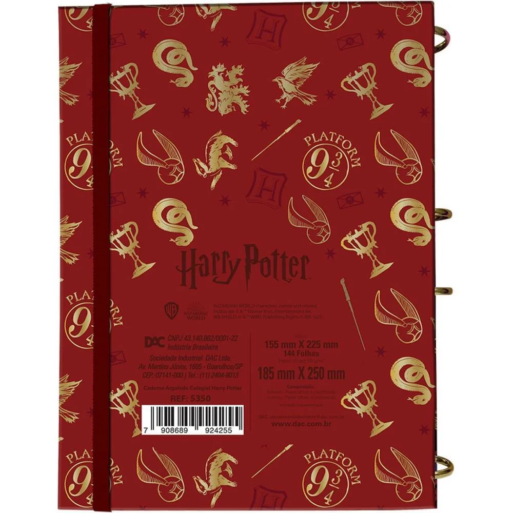 CADERNO ARGOLADO HARRY POTTER COLEGIAL 144F DAC (UNIDADE) - imagem 3